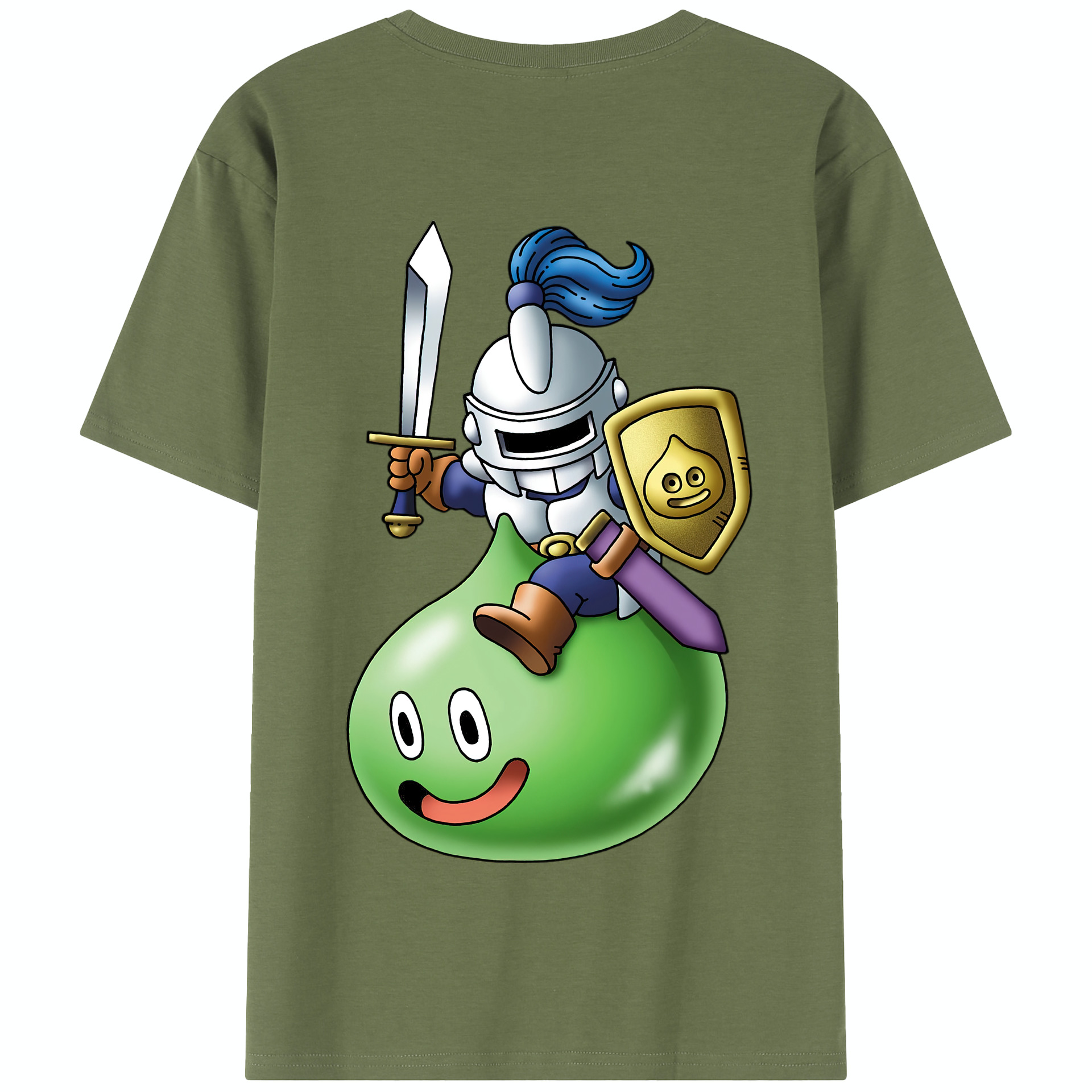 （画像用） ドラゴンクエスト Doragon Kuesuto Dragon Quest 綿100％半袖Tシャツ（背面プリント）